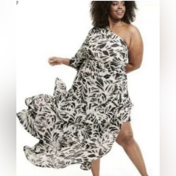 8. Alexis for Target Black and Cream botanical print dress. Size 3x - Picture 1 of 11